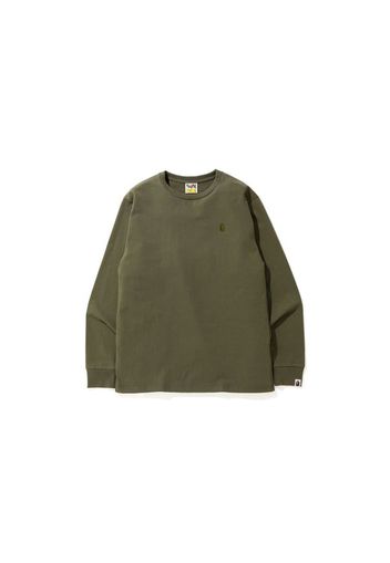 BAPE A Bathing Ape Head One Point L/S Tee Pure Olive