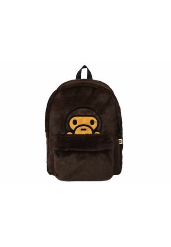 BAPE Women's Baby Milo Mini Fur Half Backpack Brown