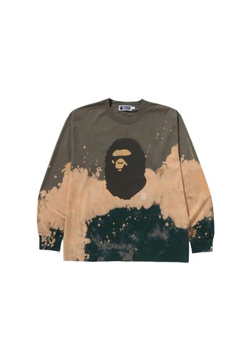 BAPE Tie Dye Ape Head Relaxed Fit L/S Tee Beige