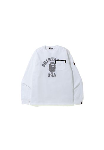 BAPE Reverse College Long Sleeve Tee White