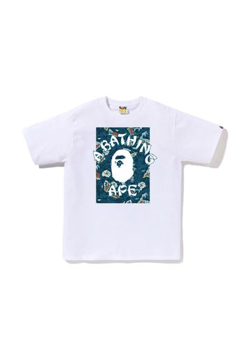 BAPE Japanese Tattoo Camo On College Tee White/Blue