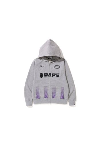 BAPE Soccer Game Graphic Relaxed Fit Full Zip Hoodie Grey