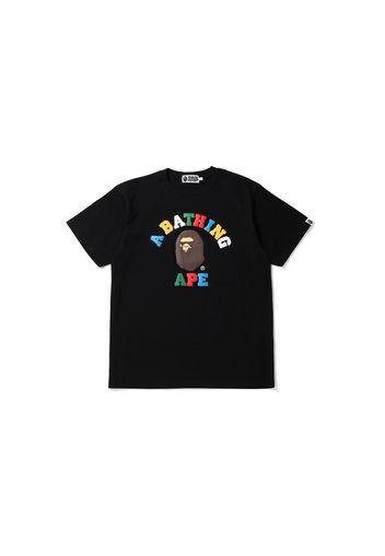 BAPE Multi Color Letters College Tee Black