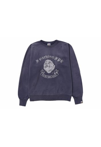 BAPE x Saint Mxxxxxx Gorilla Crewneck Blue