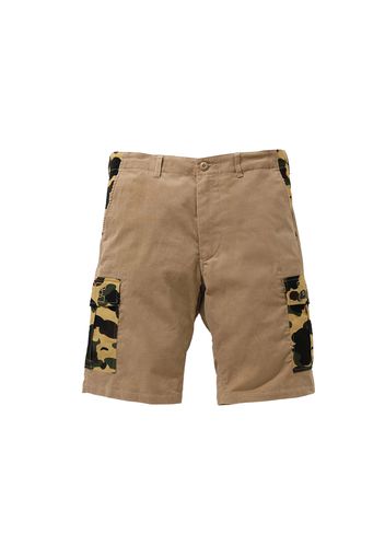 BAPE 1st Camo Corduroy Wide 6Pocket Shorts Beige