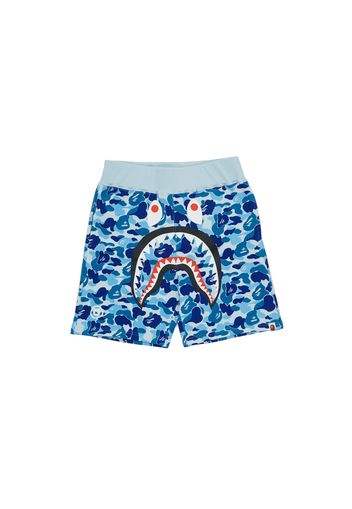 BAPE ABC Camo WGM Print Shark Sweatshorts Light Blue