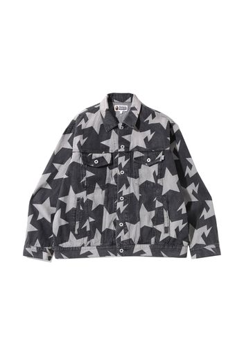 BAPE Sta Pattern Loose Fit Denim Jacket Black