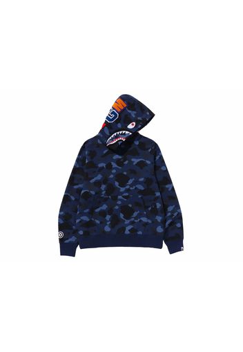 BAPE Color Camo Shark Pullover Hoodie Navy