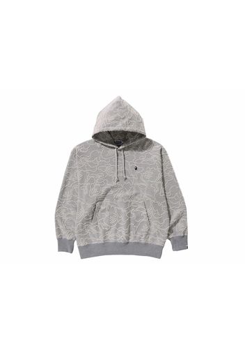 BAPE Neon Camo Jacquard Relaxed Fit Pullover Hoodie Grey