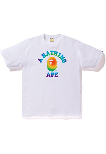 BAPE Rainbow College Tee White