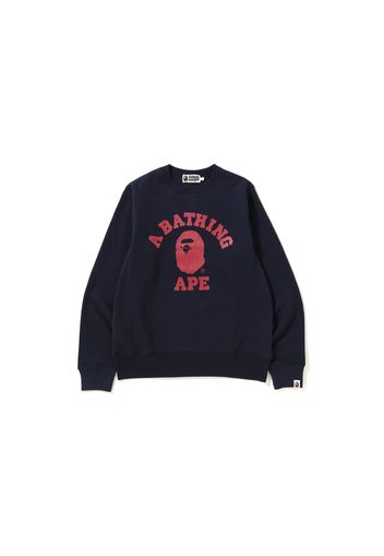 BAPE College Heavy Weight Crewneck Navy