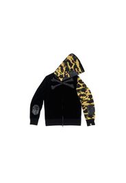 BAPE MMJ 1st Camo Skull Velvet Hoodie Black/Yellow