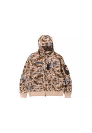 BAPE Sand Camo Military Relaxed Fit Full Zip Mask Hoodie Beige