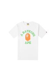 BAPE A Bathing Ape Neon College Tee White