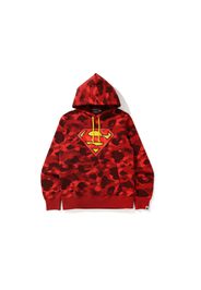 BAPE x DC Superman Camo Pullover Hoodie Red