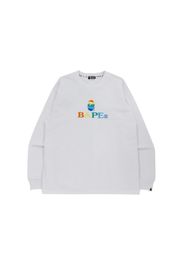 BAPE Embroidery Relaxed Fit L/S Tee White