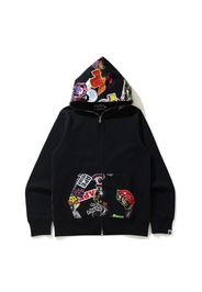 BAPE Multi Motif Print Full Zip Hoodie Black