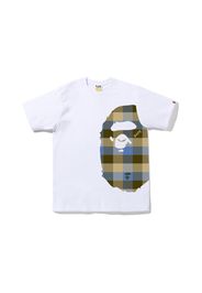 BAPE Block Check Side Big Ape Head Tee (FW22) White Beige