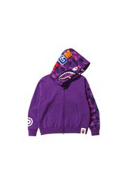 BAPE Color Camo Giant Shark Loose Fit Full Zip Hoodie Purple