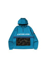 BAPE 1st Camo Pocket Relaxed Fit Double Knit Half Zip Hoodie Blue
