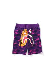 BAPE Color Camo Tiger Shark Sweat Shorts Purple