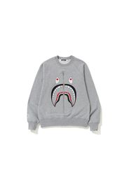 BAPE Applique Metal Zip Shark Crewneck Grey