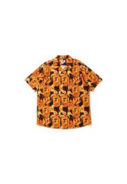 BAPE Flame Open Collar Shirt Orange