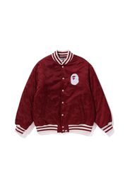 BAPE Tonal Solid Camo Padded Varsity Jacket Red