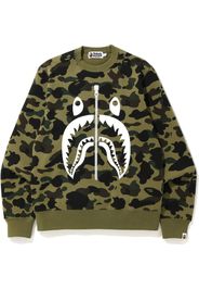 BAPE 1st Camo White Shark Crewneck Green