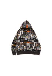 BAPE Multi Label Relaxed Fit Pullover Hoodie Black