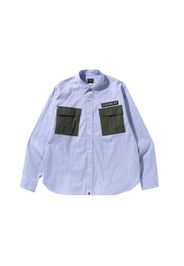 BAPE Military Stripe Relaxed Fit Shirt Sax