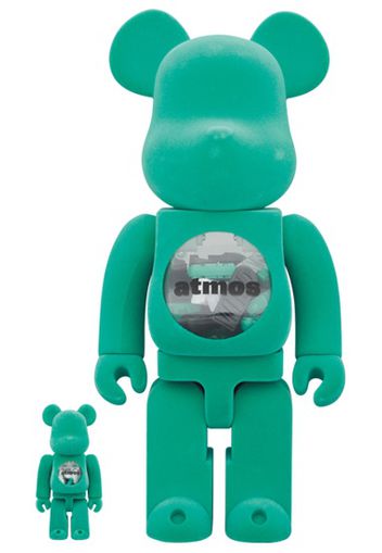 Bearbrick x atmos Wind and Sea Type-2 100% & 400% Set Green