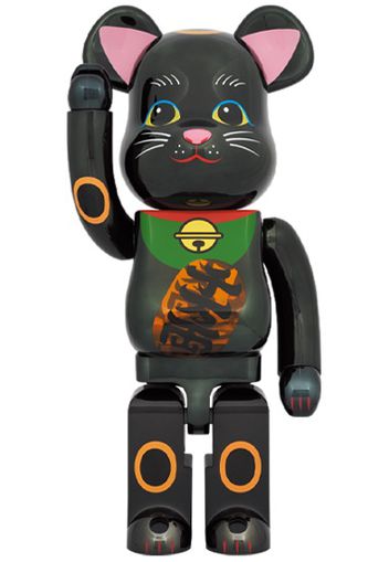 Bearbrick Maneki Neko Luminous 1000% Black Plated