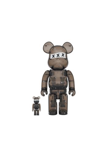 Bearbrick x GOD SELECTION XXX 100% & 400% Set Clear Black