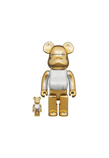 Bearbrick Medicom Toy Plus 100% & 400% Set Gold Chrome Ver.