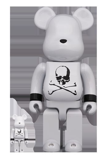 Bearbrick x mastermind JAPAN 100% & 400% Set WHITE CHROME