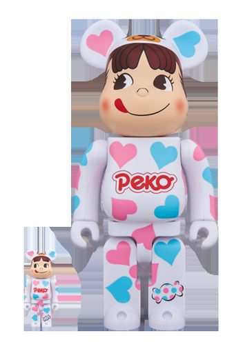 Bearbrick Costume Peko-chan Heart 100% & 400% Set White