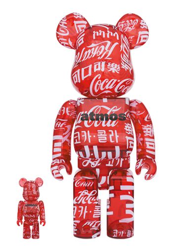 Bearbrick atmos x Coca-Cola 100% & 400% Set Clear/Red