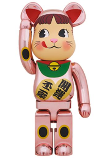 Bearbrick Maneki Neko Peko-chan 1000% Peach Gold Plated