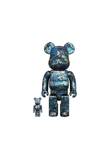 Bearbrick Jackson Pollock Studio 100% & 400% Set Chrome Ver.