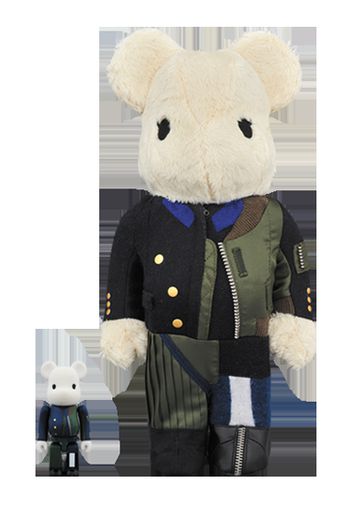 Bearbrick Sacai 2018 AW 100% & 400% Set White