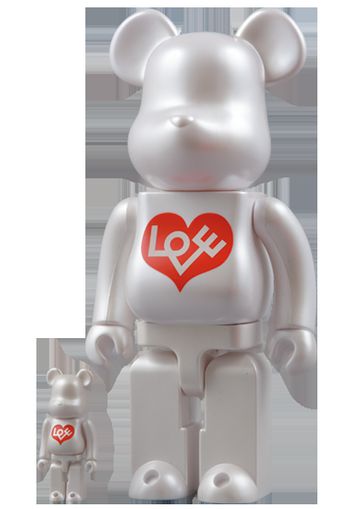 Bearbrick Love Heart 100% & 400% Set Silver