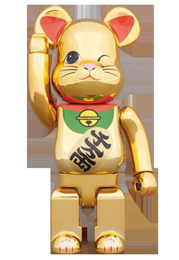 Bearbrick Beckoning Cat Gold Plating Four 400% Gold