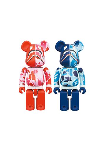 Bearbrick x BAPE ABC Camo Shark Chogokin 200% Set of 2 Pink/Blue