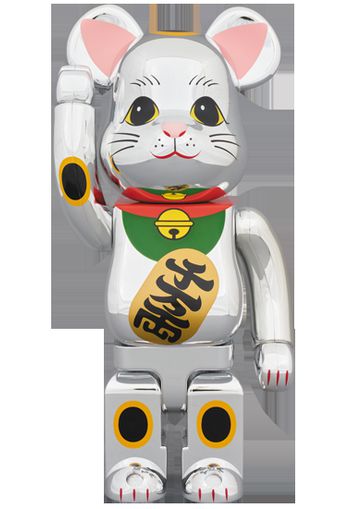 Bearbrick Beckoning Cat Chrome Plated Gauze 400% Chrome