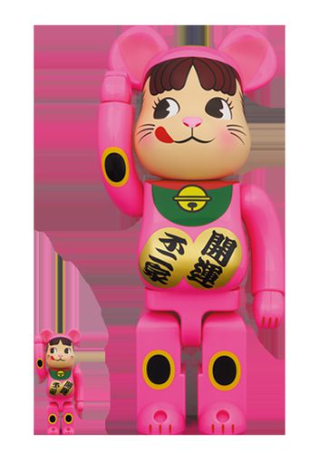 Bearbrick Maneki Neko Peko-chan 100% & 400% Set Flurescent Pink