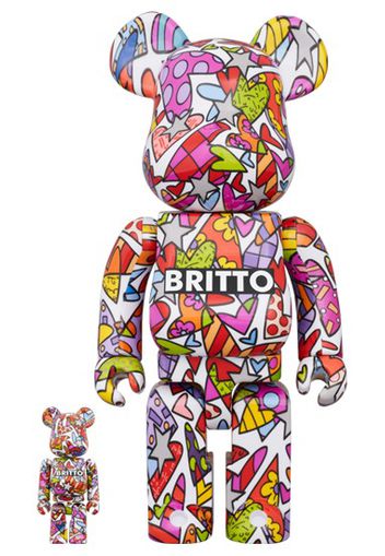 Bearbrick Romero Britto Heart 100% & 400% Set