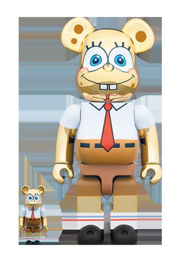 Bearbrick Spongebob Gold Chrome 100% & 400% Set Gold