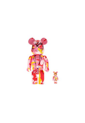 Bearbrick Andy Warhol Camo Ver. 100% & 400% Set Pink