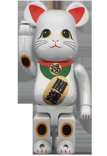 Bearbrick Beckoning Cat (White Plating) 400% White